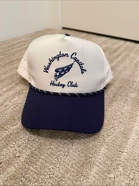 Washington Capitals White and Navy Two-Tone Hockey Cap